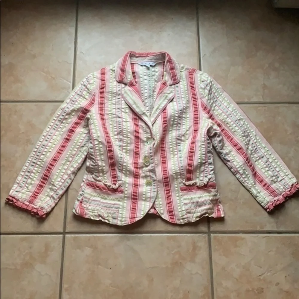 CAbi Pink and Cream Striped Blazer - Picture 1 of 7